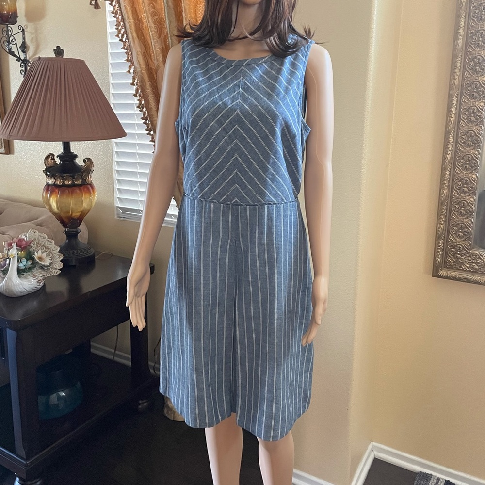 J Crew Sleeveless Stripe Dress